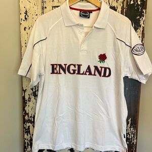 Men’s England Apparel Rose Patch embroidered Polo. Size L.